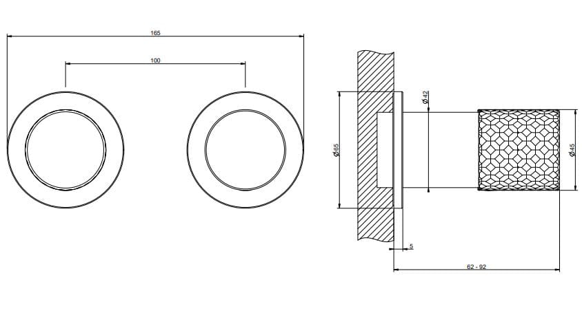 Хромированный латунный смеситель для душа с 2 отверстиями Gessi Habito ARCH-00146296 - Вид №2