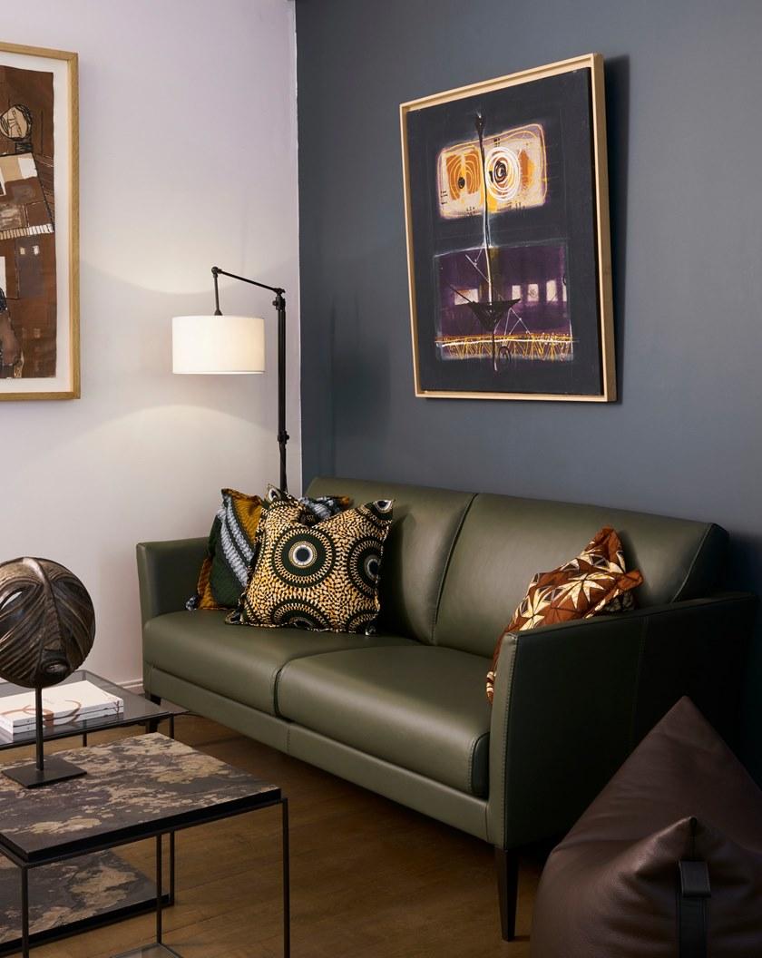 Duvivier Canapés 2-х местный кожаный диван со съемным чехлом  Edgaxf21  - Вид №1