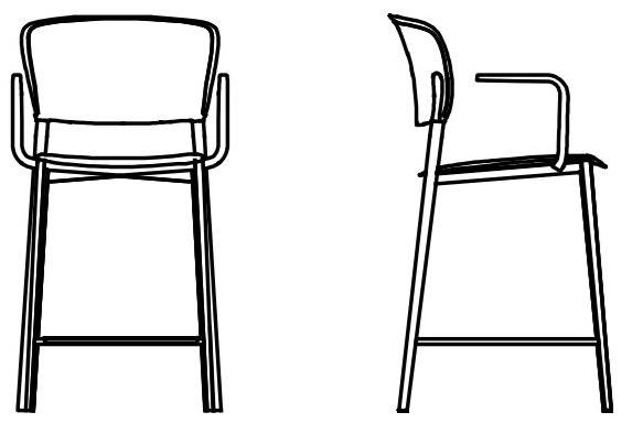 Desalto Табурет высокий полипропиленовый с подлокотниками Ply 728 - Вид №2