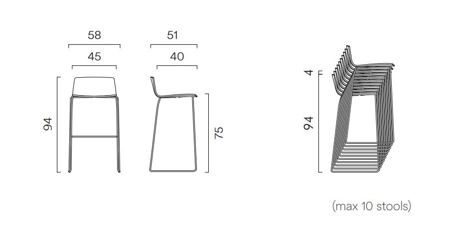 Высокий деревянный табурет с подставкой для ног FREZZA Yo ARCH-00093439 - Вид №5