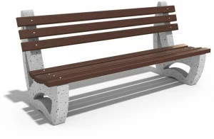 ENCHO ENCHEV - ETE Скамейка из бетона и дерева со спинкой  39