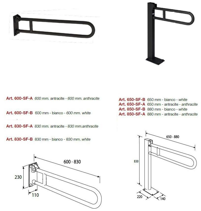 Saniline U-образный складной стальной поручень Soft sun-id-1443792 - Вид №1