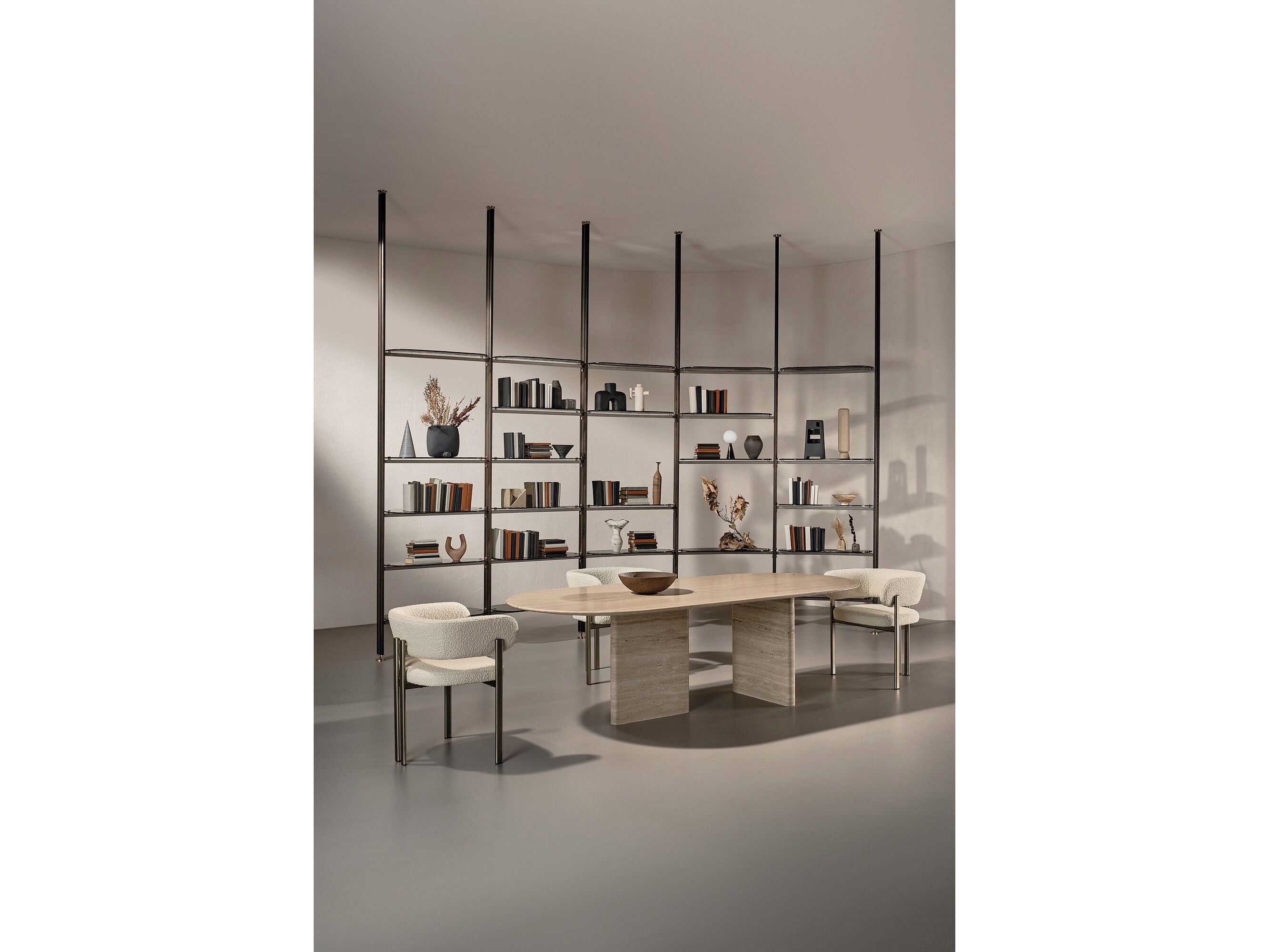 Стеклянный книжный шкаф с креплением пол-потолок Naturedesign Главная ARCH-00088266 - Вид №14