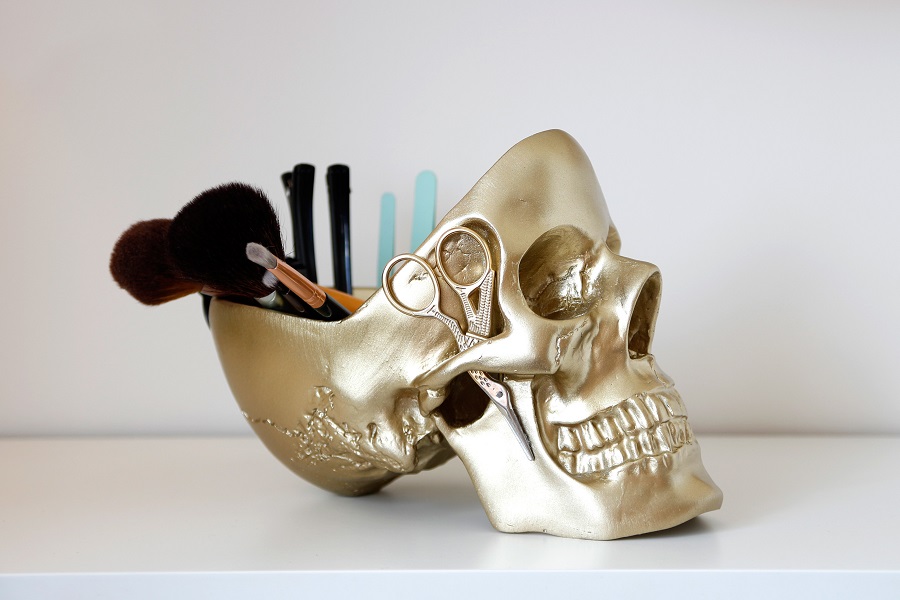 SK TIDYSKULL3 Органайзер для мелочей skull, золотой Suck UK  - Вид №3