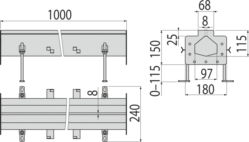 Промышленный желоб щелевой из нержавеющей стали AISI 316L ALCAPLAST APR21201 - Вид №1