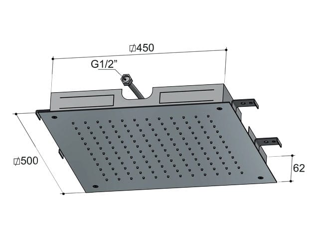 Латунная потолочная встраиваемая душевая головка Hotbath Ace ARCH-00146722 - Вид №2