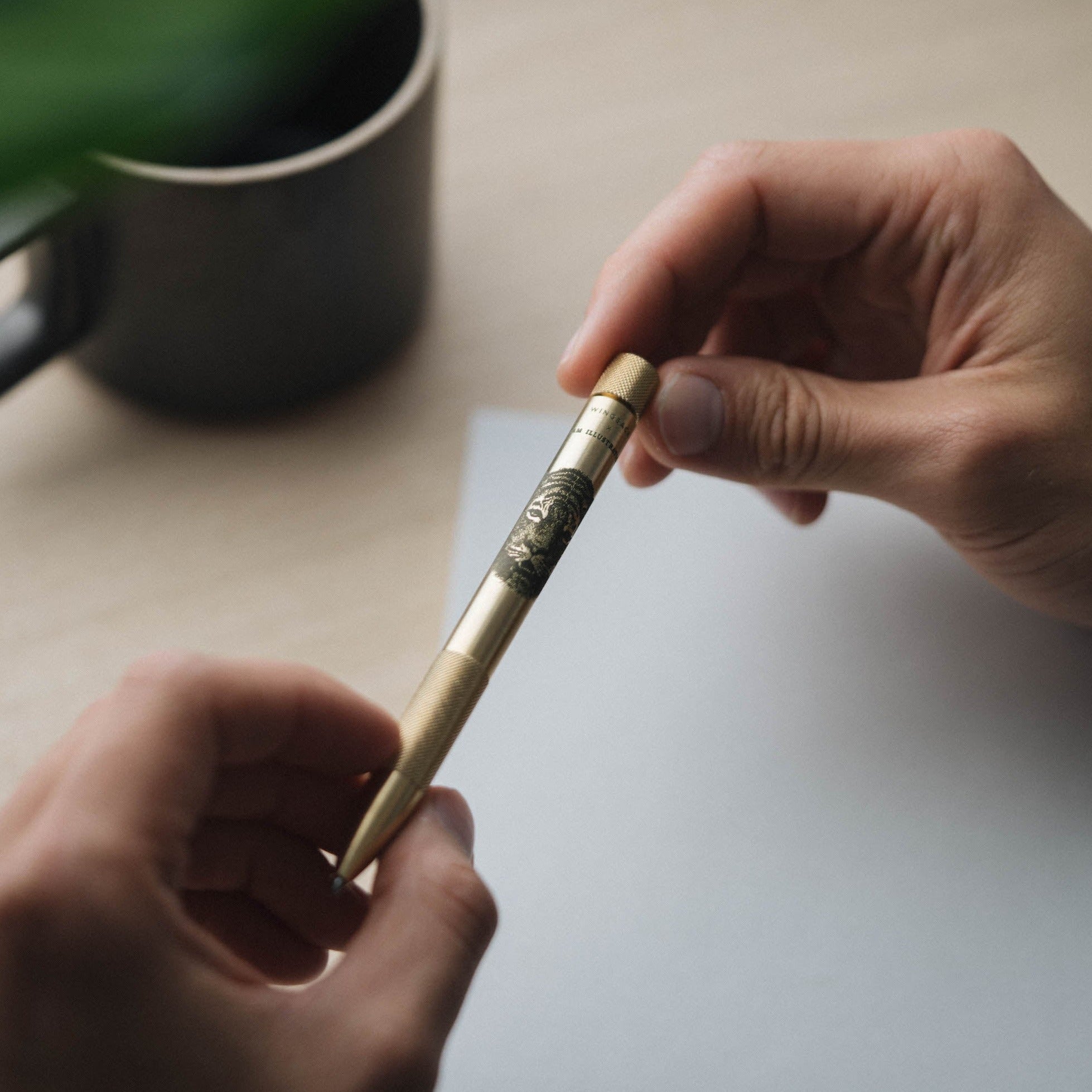 W204BRA-5AM X 5AM Иллюстрация — Механическая ручка — Латунь Wingback  - Вид №4