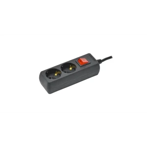 91707468 Удлинитель бытовой Iek WYP10-16-02-03-ZK-K02 2 розетки с заземлением 3x1 мм 3 м 3500 Вт цвет черный STLM-1118149
