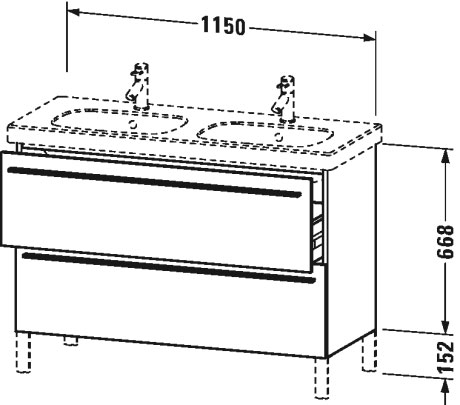 XL651807979 Тумбочка напольная X-Large #XL6518 1150 x 470 мм Орех натуральный, декор Duravit - Вид №1