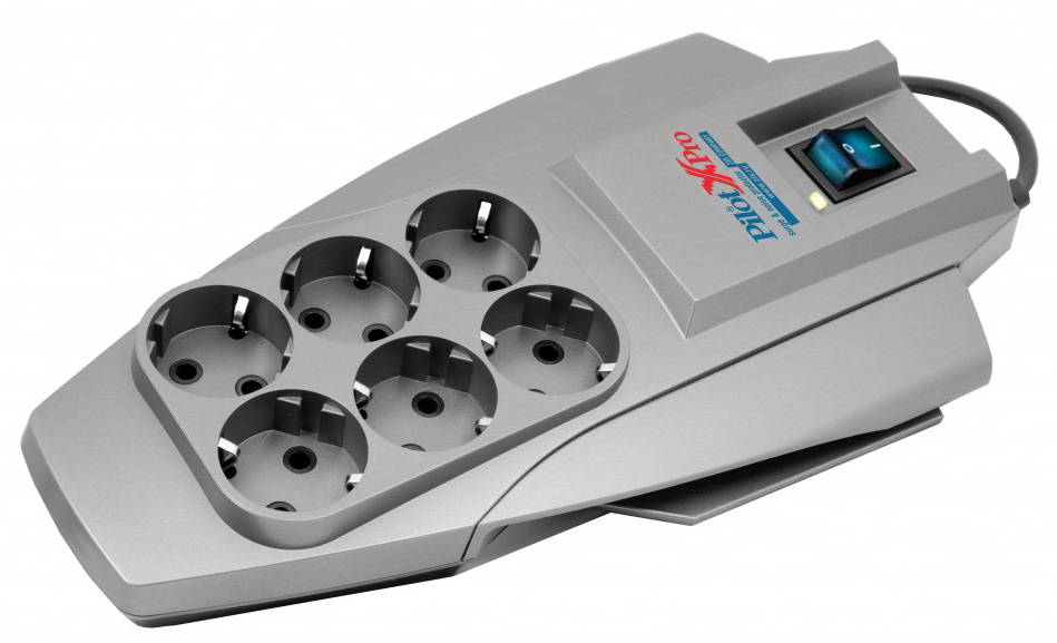 Pilot X-Pro 7M Surge protector , 6 outlets, microprocessor, white ZIS Santreyd 