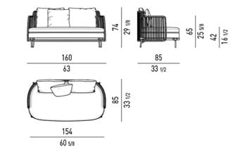 Ткань 2 местный открытый диван Minotti Tape Cord Outdoor ARCH-00044676 - Вид №4