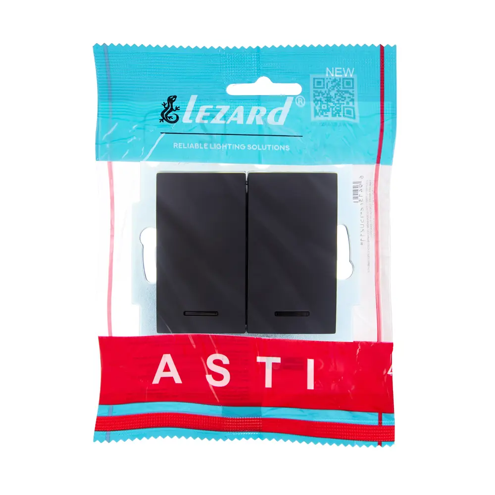 Выключатель встраиваемый Lezard Asti 2 клавиши с подсветкой цвет черный бархат STLM-2197008 - Вид №4