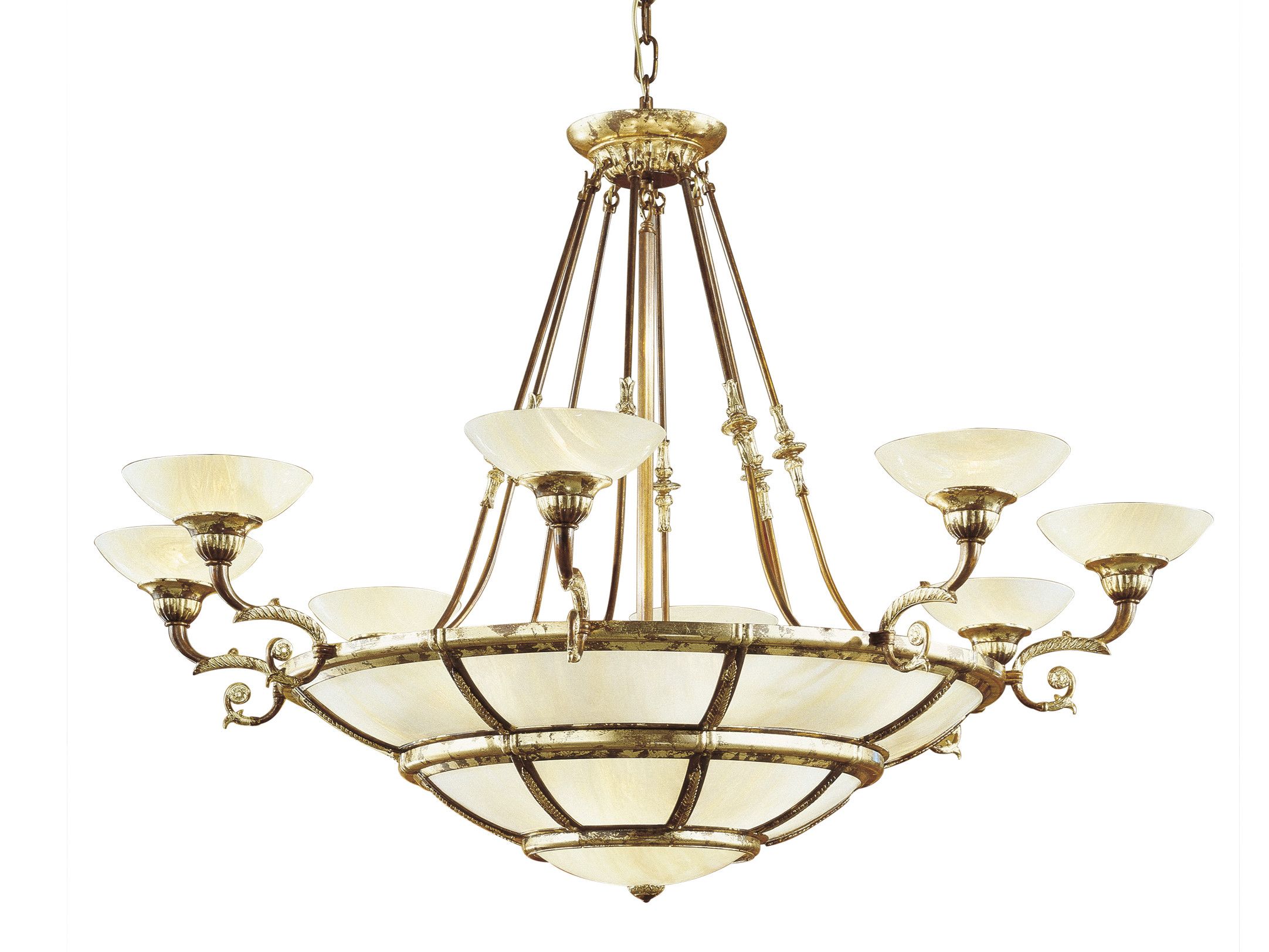 Люстра из ржавого золота с ониксовым стеклом Possoni Illuminazione Raffaello ARCH-00055849
