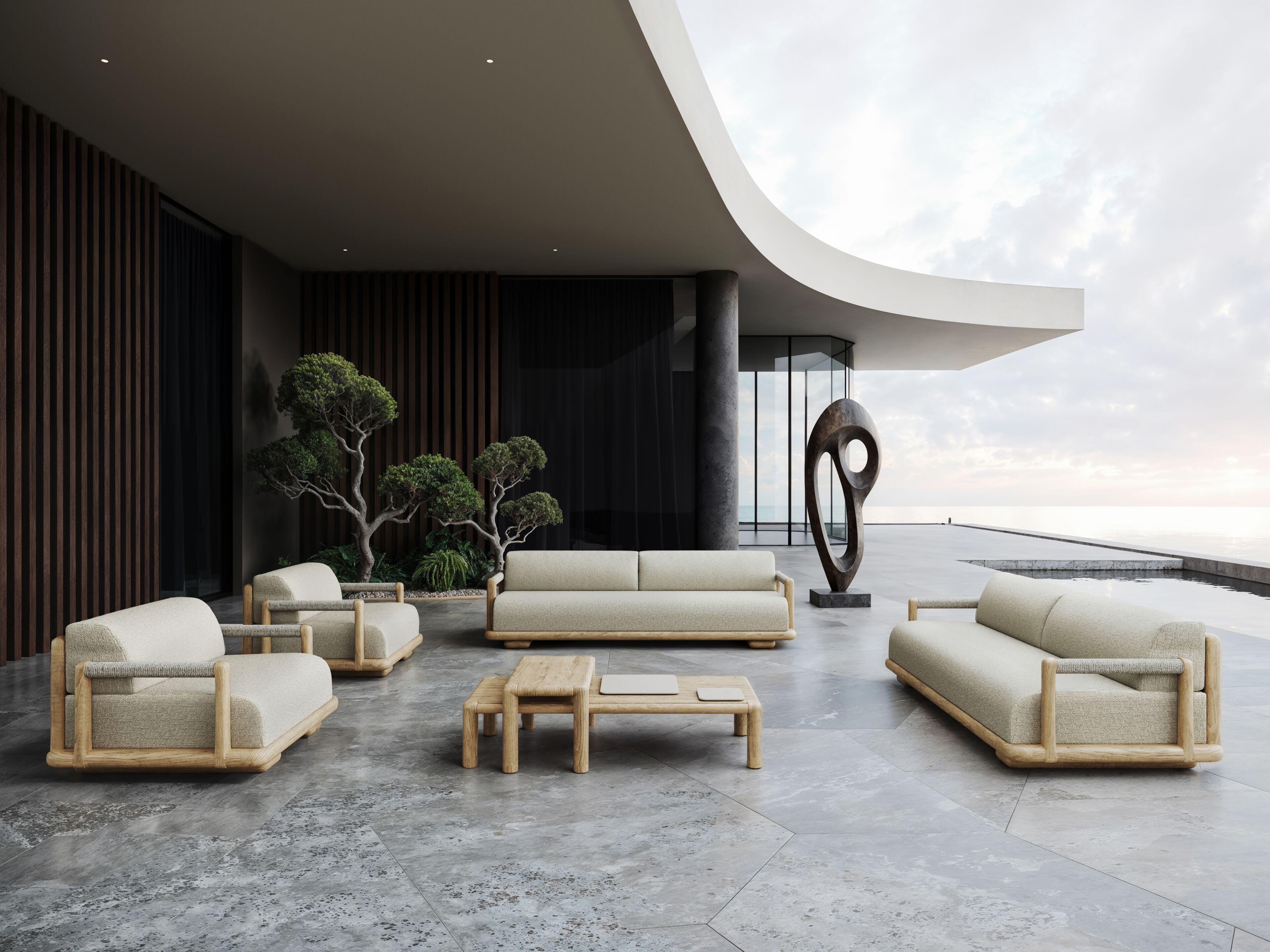 Деревянный прямоугольный низкий садовый столик SNOC Caleo ARCH-00077649 - Вид №9