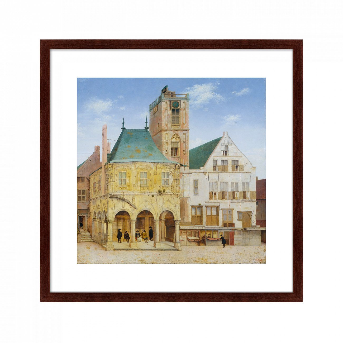 Картина в раме 78,5х78,5 см The Old Town Hall of Amsterdam, 1657г. КАРТИНЫ В КВАРТИРУ  264152 Бежевый;голубой;разноцветный  - Вид №1