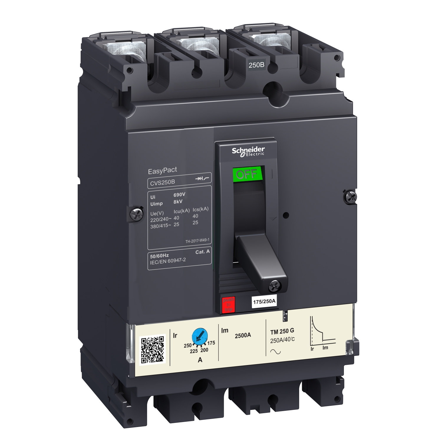 LV516301 Силовой автомат CVS 100, TM-D, 25кА, 3P, 160А Schneider Electric EasyPact 