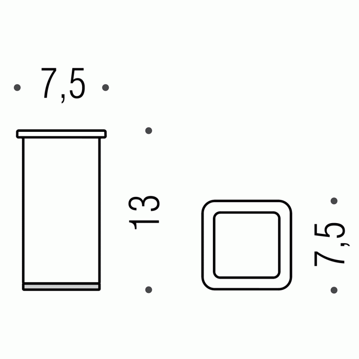 B6241 Стакан настольный (хром) COLOMBO LULU Colombo Design - Вид №1