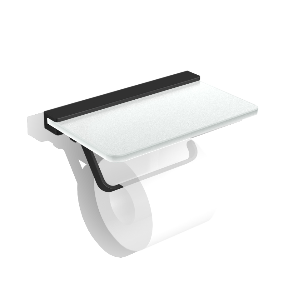 32041B-BP Бумагодержатель MELVIN VICO подвесной с полкой цвет черный матовый LANGBERGER VICO, MELVIN, BLACK EDITION