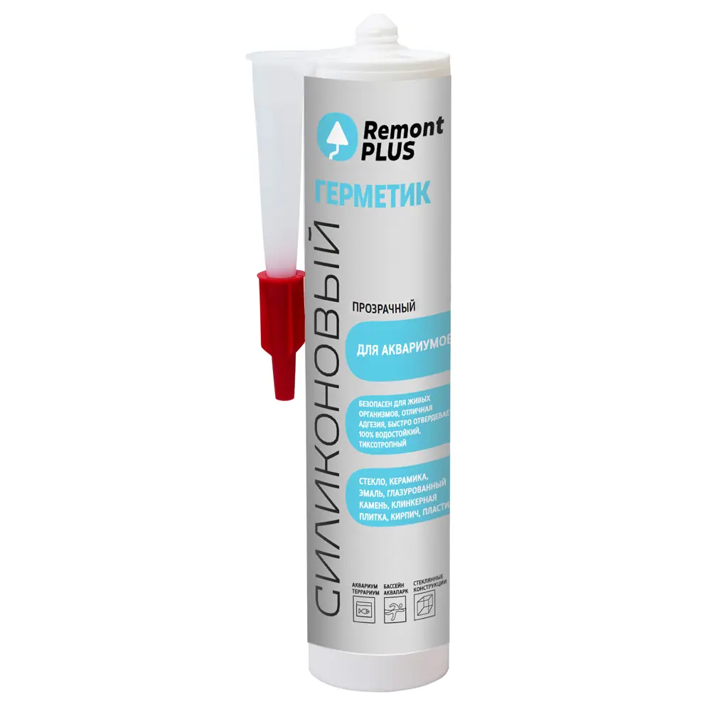 REMONT PLUS Силиконовый герметик для аквариумов - прозрачный 290 мл 88747640 STLM-0858717