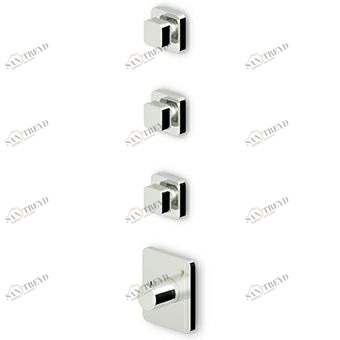 ZP7661 - R97822 Встроенный термостатический смеситель для душа 1/2 "с 3-мя запорными кранами. Zucchetti Soft 