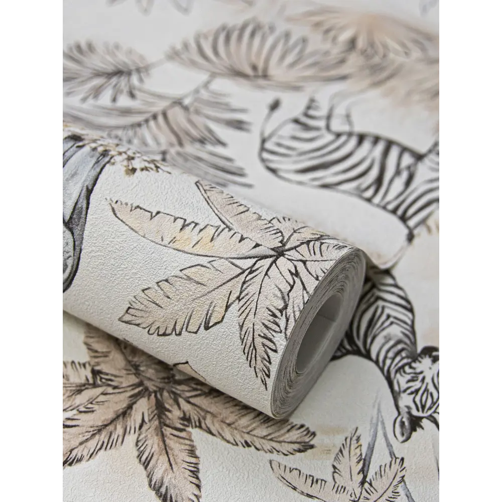 WALLSECRET Safari - флизелиновые обои бежевые с африканским стилем 89372705 STLM-0830035 - Вид №2