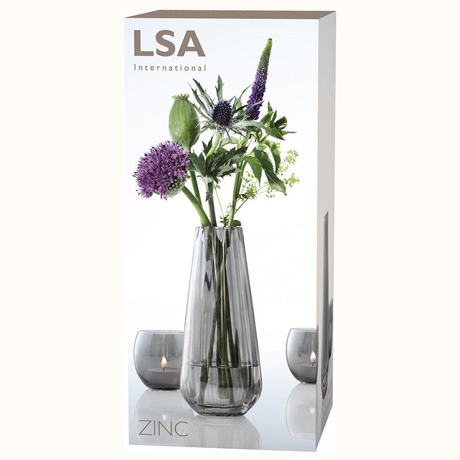 G1528-18-572 Ваза zinc 18см серая LSA International  - Вид №4