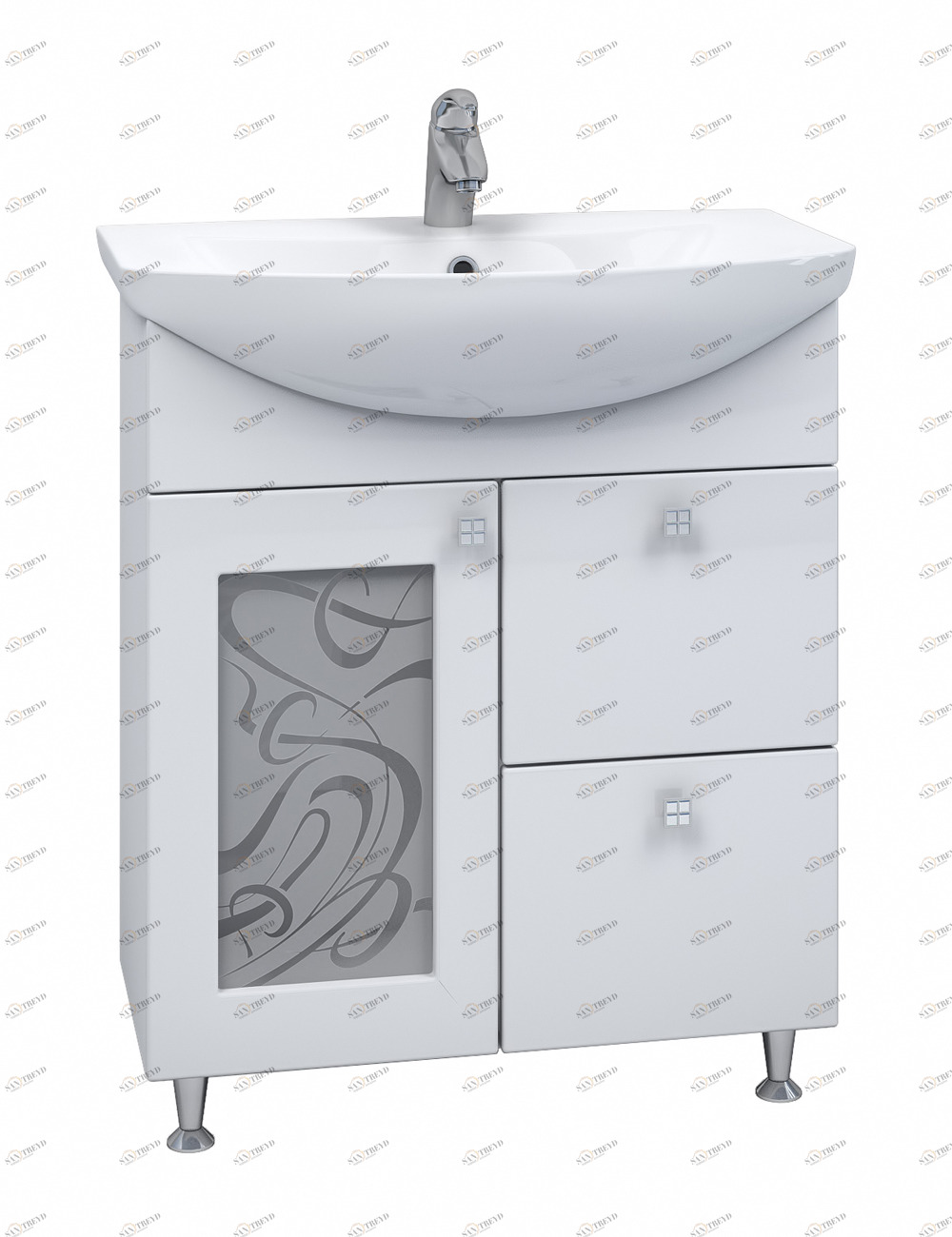 Тумба с раковиной Provans 700 (Балтика)700⨉450⨉830 мм белый Santreyd sun-id-665136