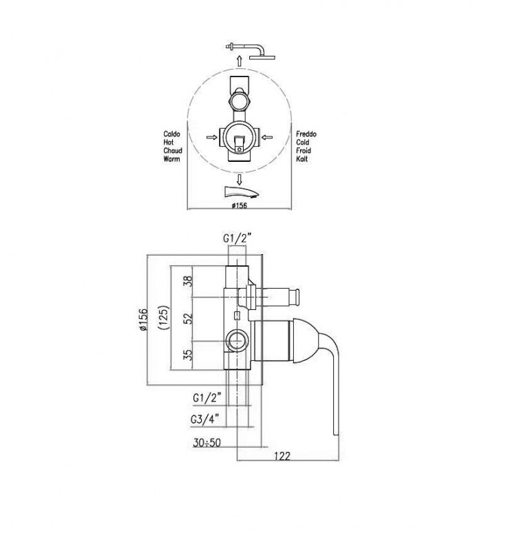 87CR7506 Смеситель для душа , хром Fiore Koko - Вид №2