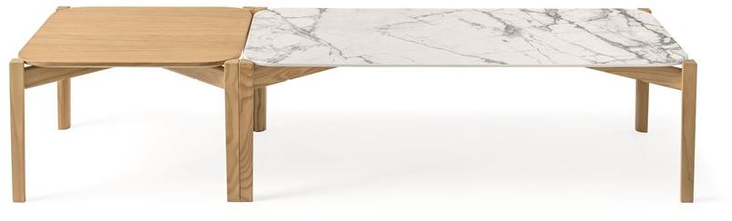 Calligaris Квадратный журнальный столик из керамики с эффектом мрамора Palette Cs5129-q - Вид №2