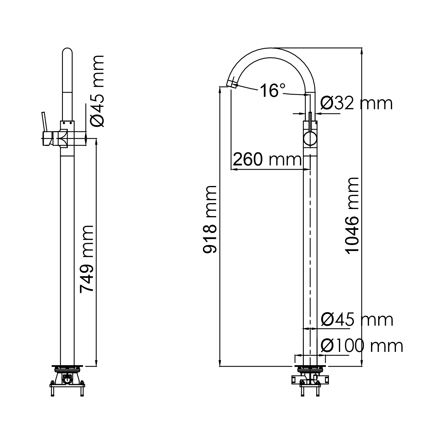 4153 Main Смеситель напольный для раковины WasserKRAFT Main 4100  - Вид №1