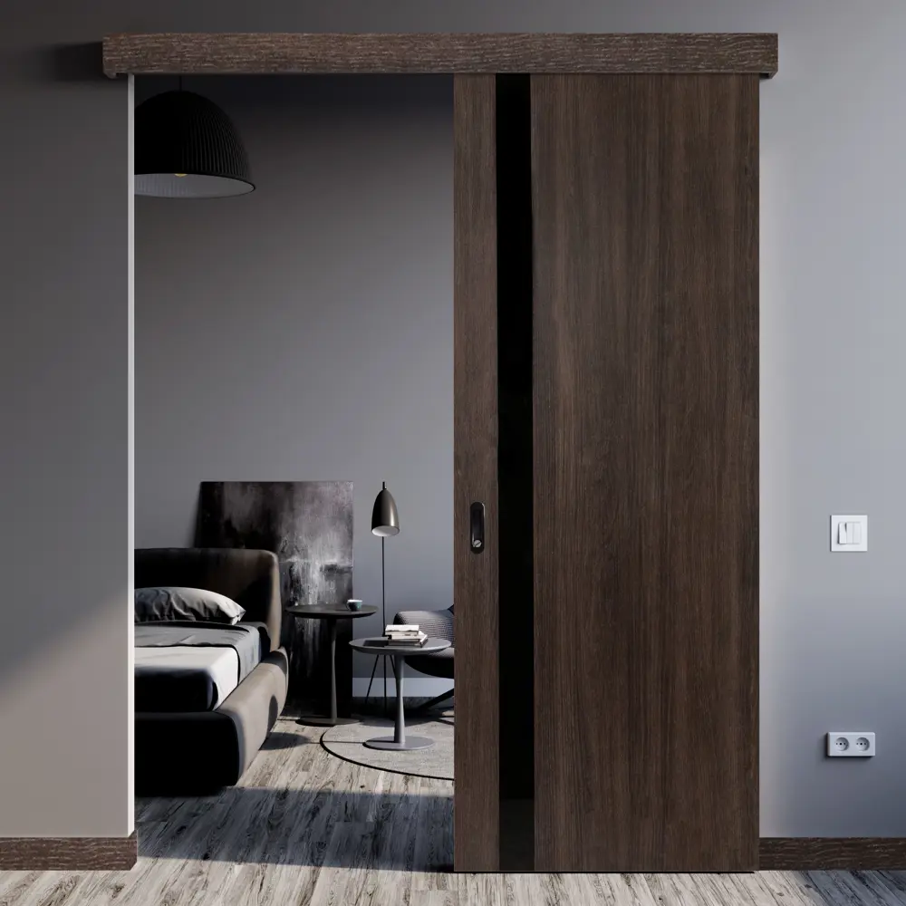 Дверь межкомнатная со стеклом Мирра 90x200 см Hardflex цвет дуб кастелло с замком и петлями 82672926 STLM-2032600 МАРИО РИОЛИ  - Вид №7
