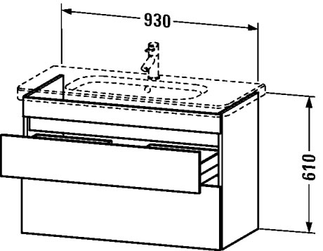 DS648203131 Тумбочка подвесная DuraStyle #DS6482 930 x 448 мм Сосна серебристая, декор Duravit - Вид №1