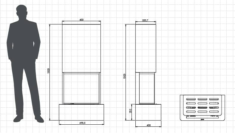 Стальной камин с порошковым покрытием из биоэтанола Planika VERTIS ARCH-00099789 - Вид №1