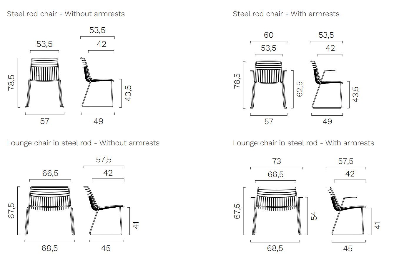 Окрашенный металлический стул с подлокотниками FREZZA Yo Metal ARCH-00026751 - Вид №1
