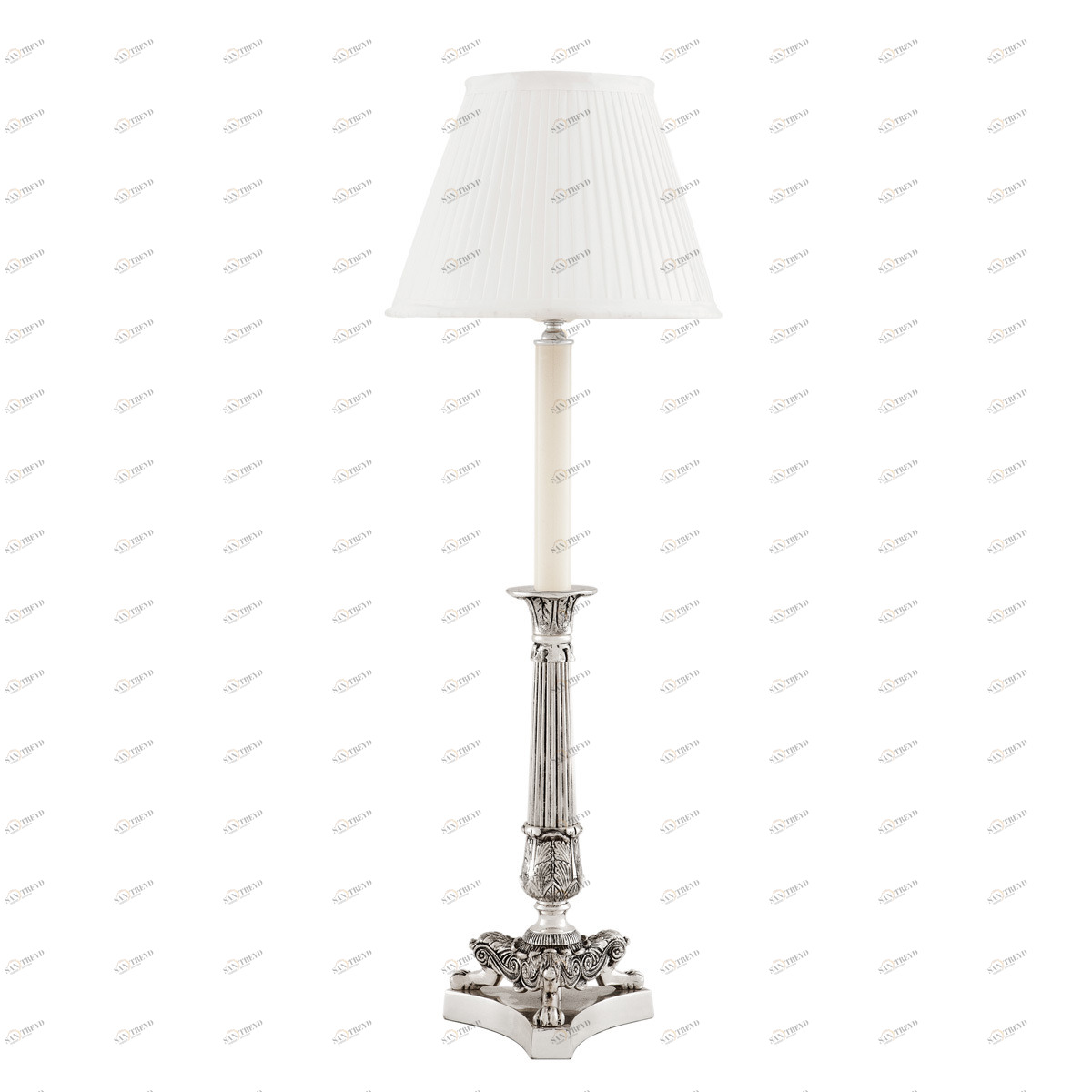 Настольная лампа Perignon от Eichholtz Белый/Серебро 109160 EICHHOLTZ КЛАССИЧЕСКИЕ 061704 Белый;серебро 