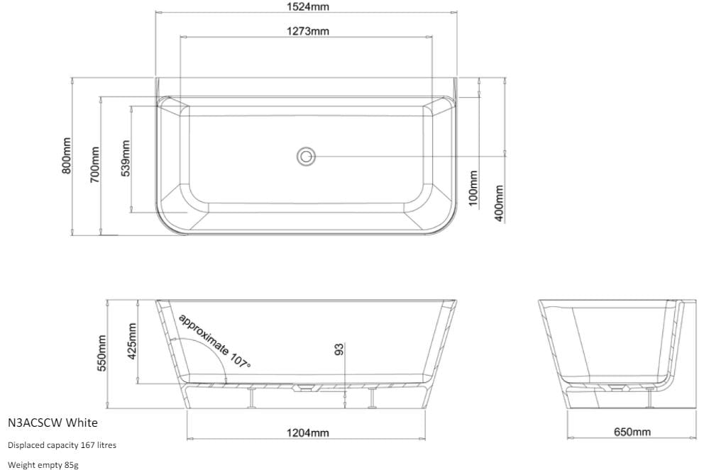 Прямоугольная ванна CROSSWATER ARTIST ARCH-00009832 - Вид №2