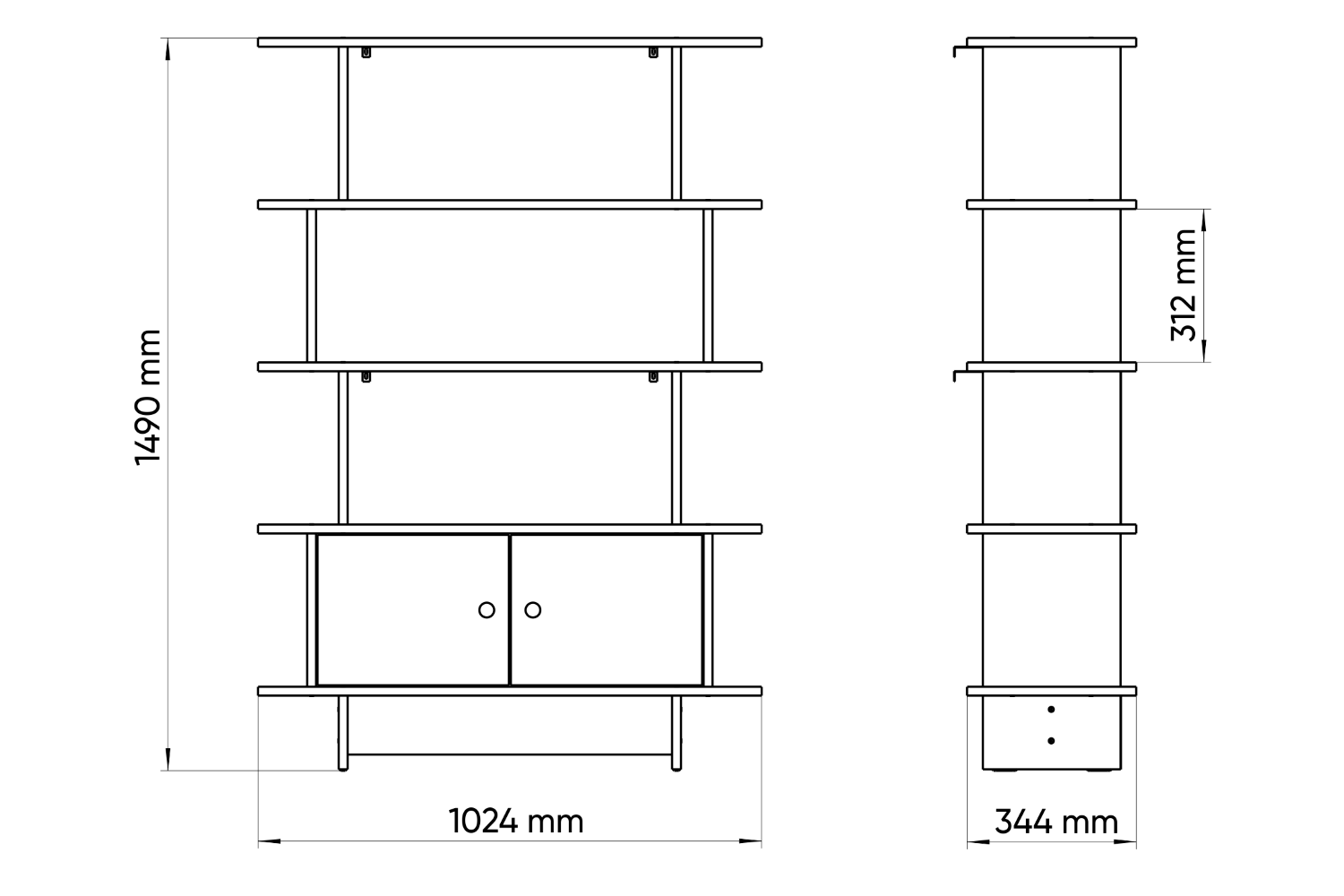 Стеллаж открытый белый Line M2 ELLIPSE ELLIPSE LINE 00-3951329 Белый Santreyd  - Вид №5