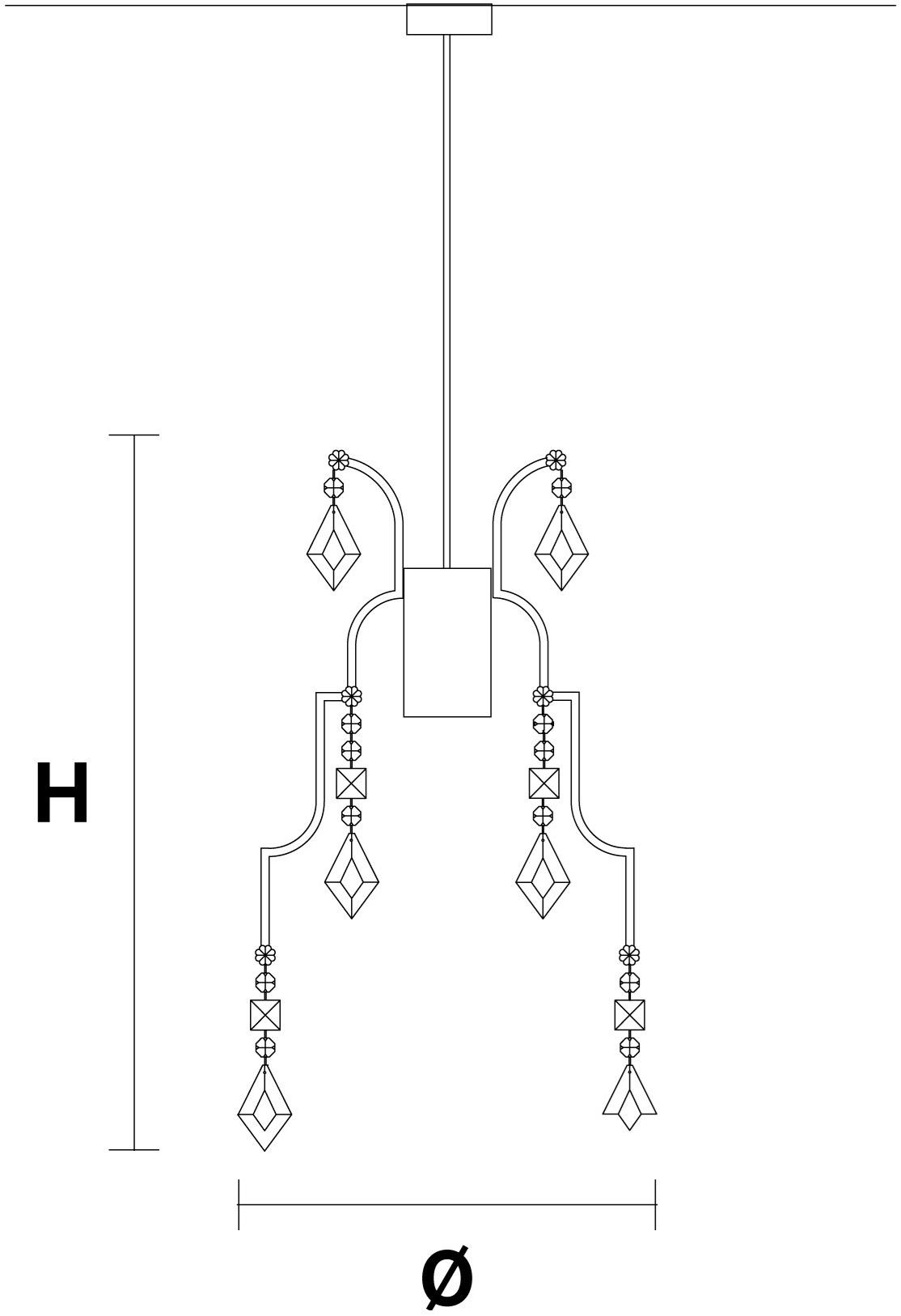 Masiero Галогенный подвесной светильник из металла с кристаллами Lizzi sun-id-1460915 - Вид №2