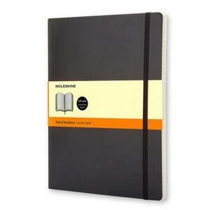 Блокнот Moleskine CLASSIC SOFT 190х250мм 192стр. линейка мягкая обложка фиксирующая резинка черный