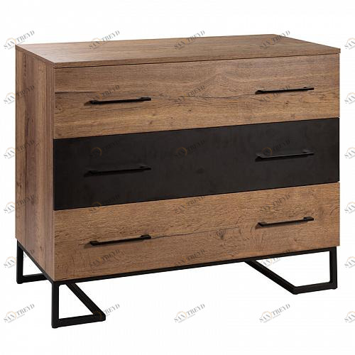 52437 Комод 3ящ. Loft Дуб табак R-HOME 4009295h