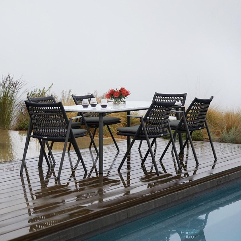 JANUS et Cie Прямоугольный обеденный стол с мраморной или керамической столешницей Anatra sun-id-1487134 - Вид №4