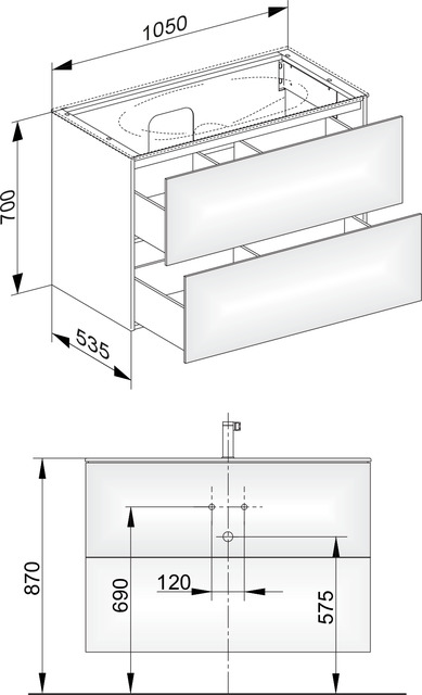 31352300100 Тумба под умывальник KEUCO Edition 11 - Вид №2