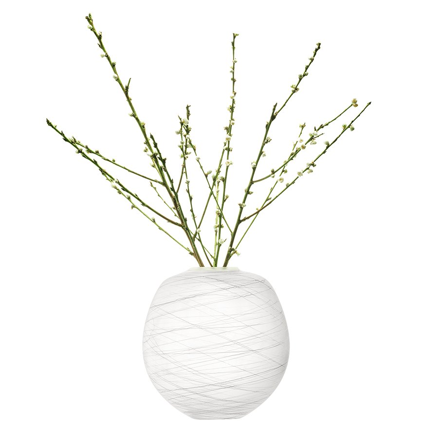 Ваза стеклянная белая 31 см Boulder LSA INTERNATIONAL ДИЗАЙНЕРСКИЕ 00-3894920 Белый  - Вид №3