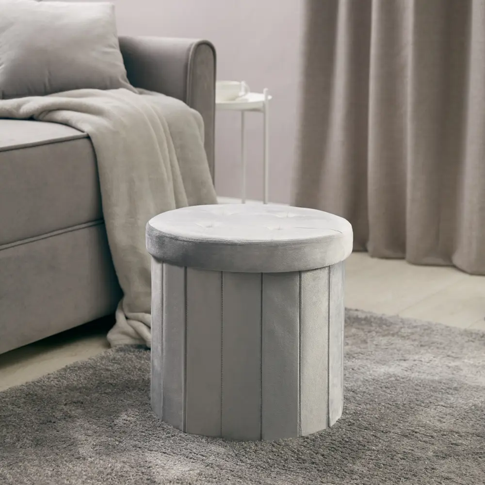 Пуф складной с нишей ø 38 см цвет серый DREAM RIVER STLM-2040822 - Вид №4