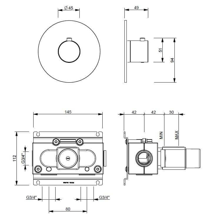 Встраиваемый набор для душа с ручным душем Fantini Rubinetti Sailing ARCH-00106255 - Вид №5