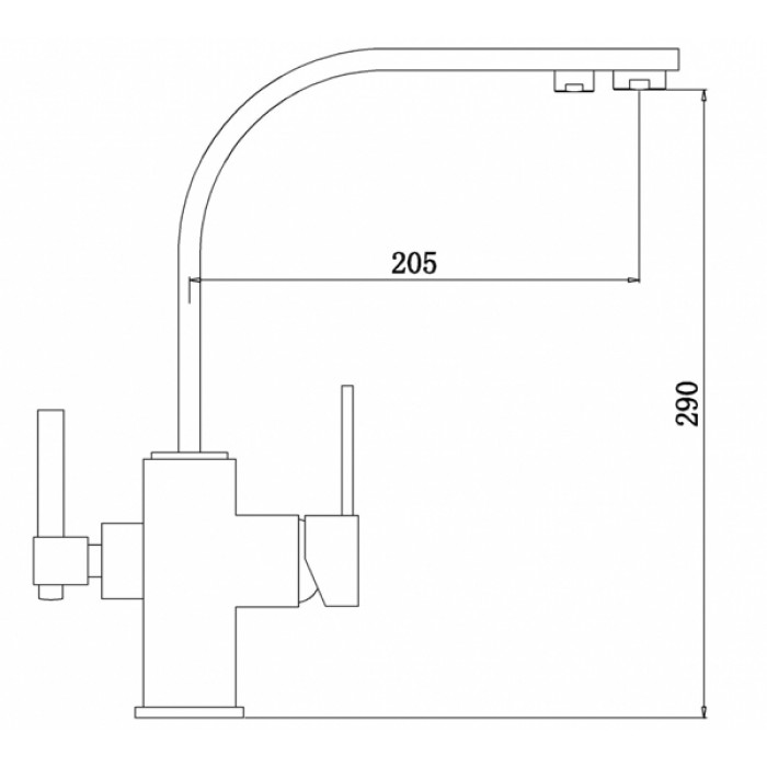 Zorg ZR 332 YF черный металлик Смеситель для кухни Zorg 290х205  - Вид №2