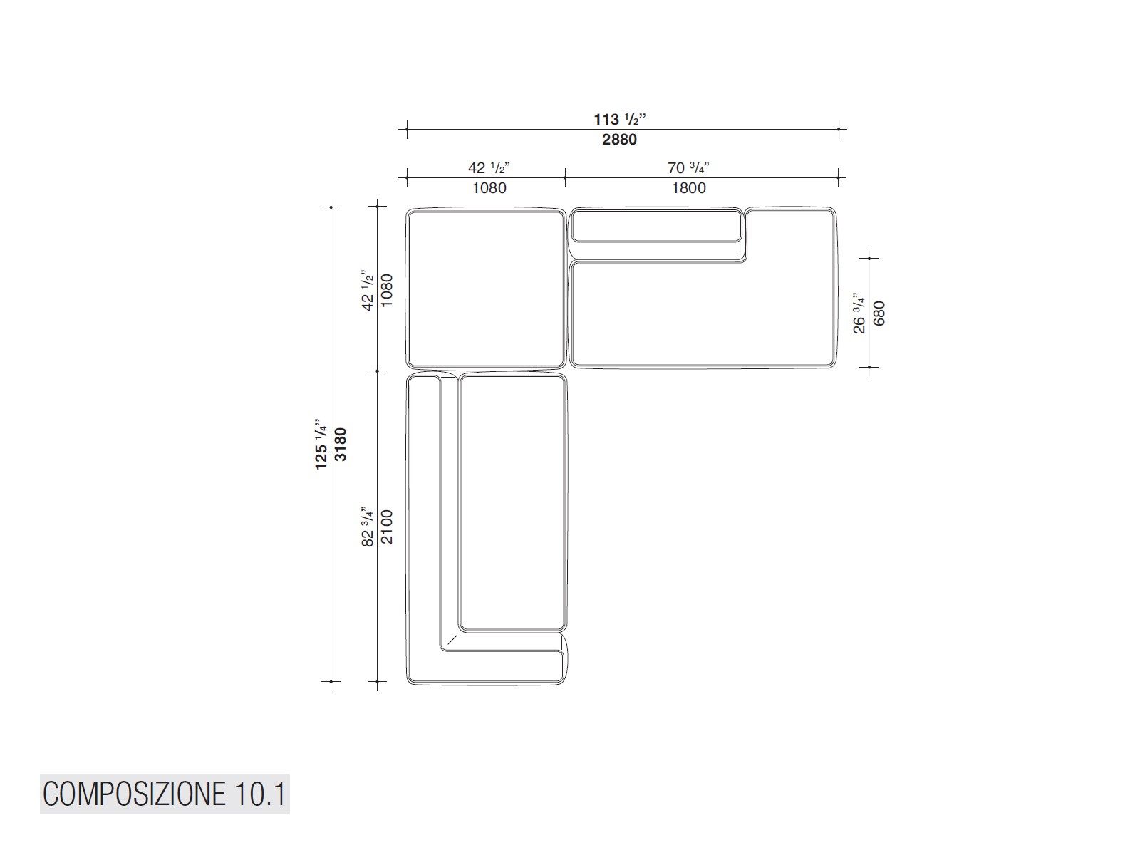 Секционный диван из ткани Lema CLOUD ARCH-00034290 - Вид №28
