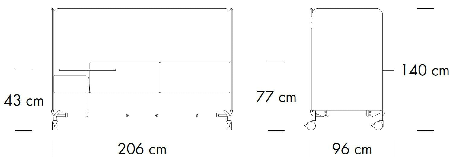 Секционный диван с высокой спинкой и колесами THONET S 5000 ARCH-00075242 - Вид №2