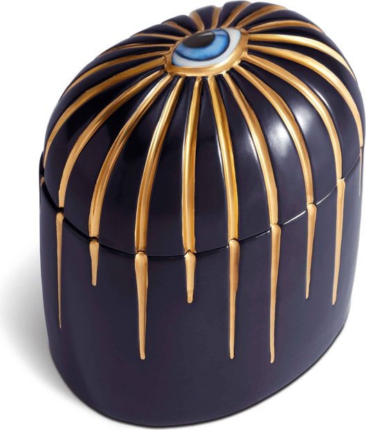 10628113 L’Objet Свеча 8см "Глаз" (синяя,позолота) Парафин 