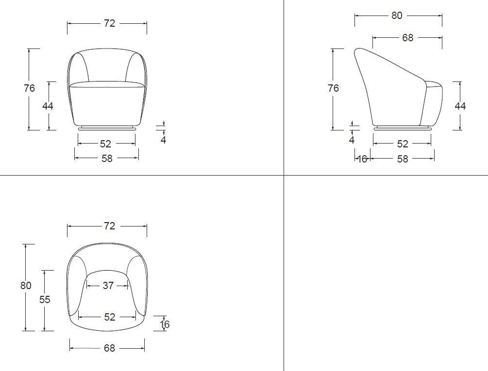 Twils Вращающееся кресло из ткани sun-id-1394441 - Вид №4